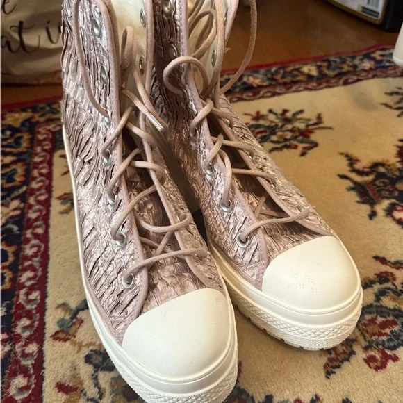 Converse Chuck 70 De Lux Satin High-Top Platform Sneakers - Picture 3 of 5